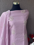 Linen Chanderi Embroidered 3-Piece Unstitched Suit Set