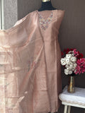 Tissue Silk 3-Piece Unstitched Dress Material Set | Weavers’ Collection