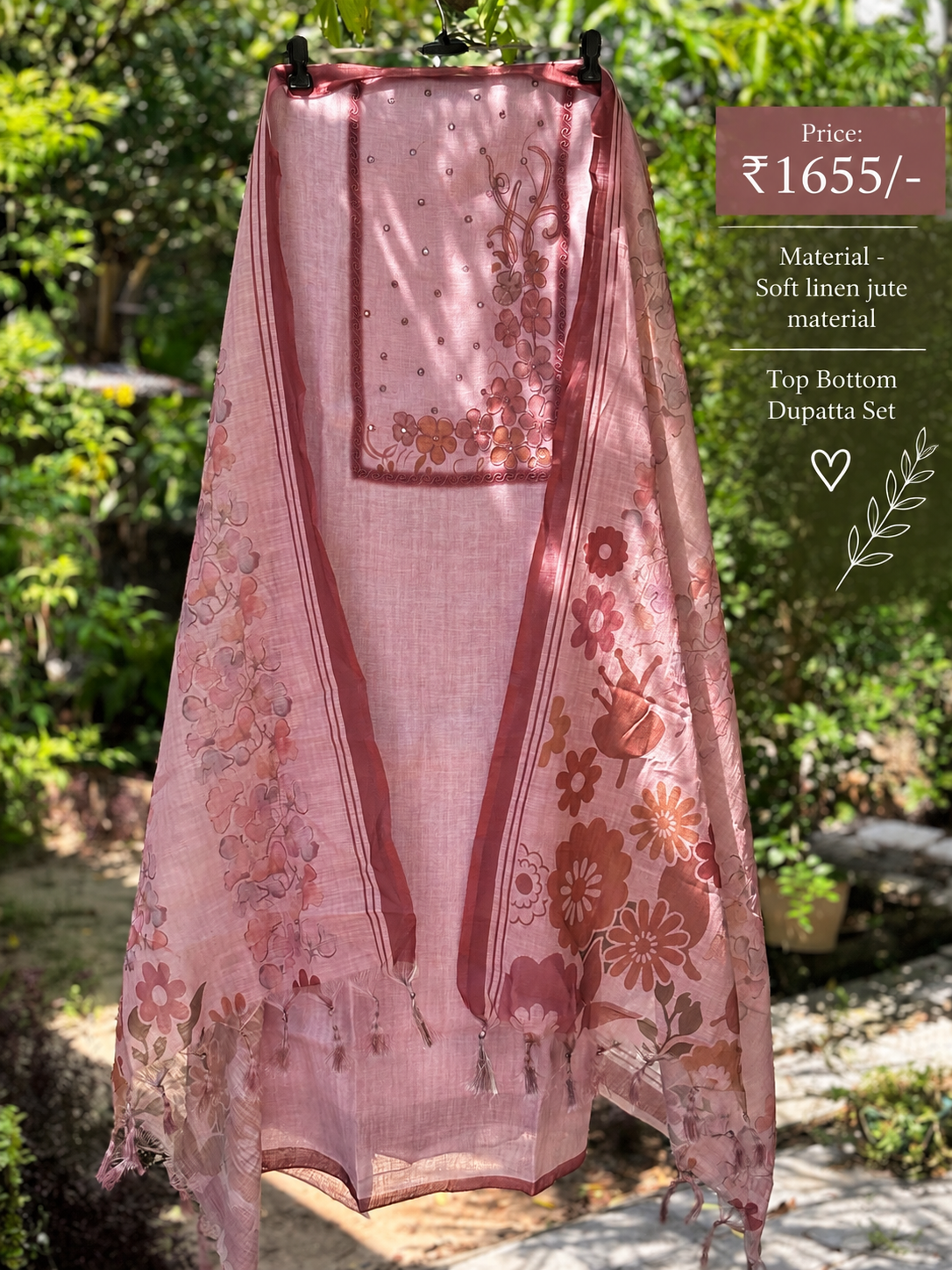 Linen Jute 3-Piece Unstitched Suit Material