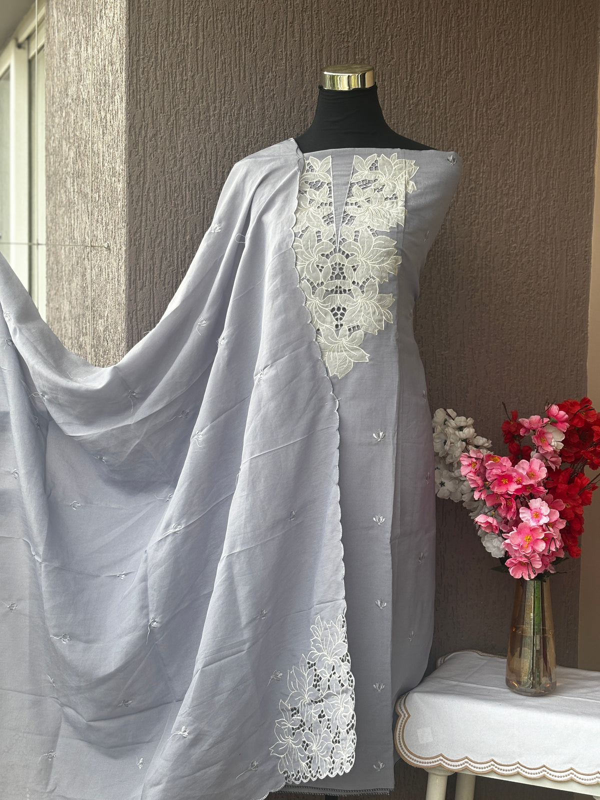 Roman silk 3-Piece Unstitched Dress Material Set | Weavers Collections