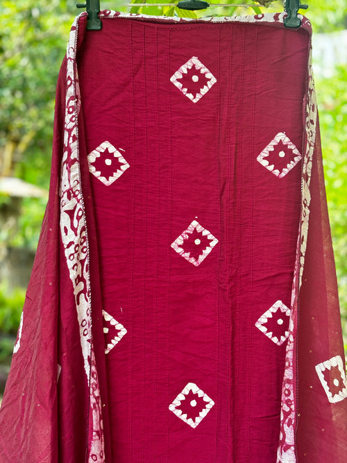 Cotton 3-Piece Unstitched Dress Material Set | Weavers’ Collection