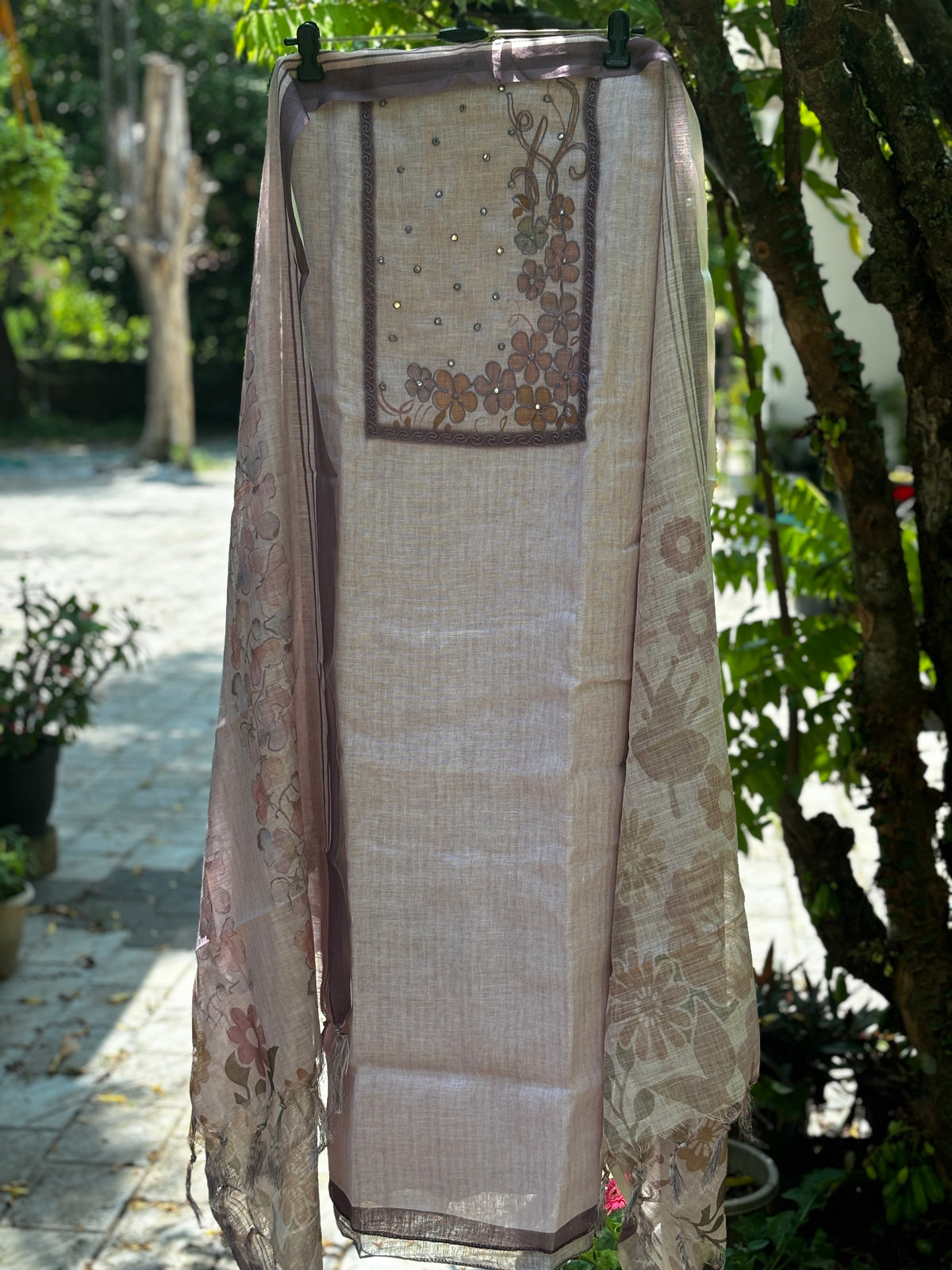 Linen Jute 3-Piece Unstitched Suit Material