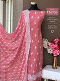 Premium Crushed Chiffon 3-Piece Unstitched Suit Set