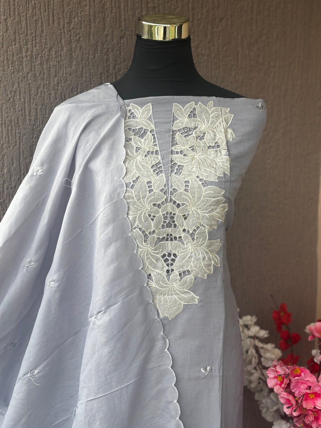 Roman silk 3-Piece Unstitched Dress Material Set | Weavers Collections
