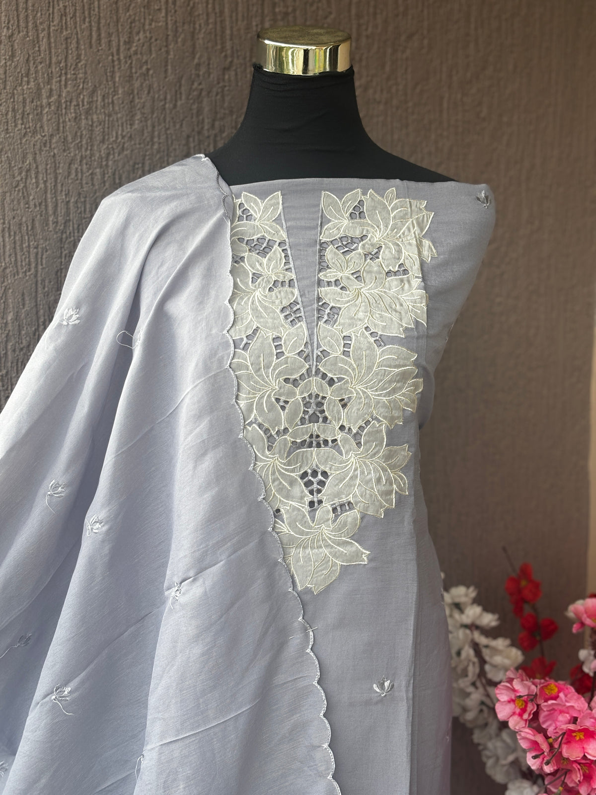 Roman silk 3-Piece Unstitched Dress Material Set | Weavers Collections